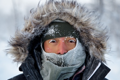 Photographer Justin Jin in Novy Urengoi, Arctic Siberia, Russia, in -42C.